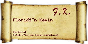 Florián Kevin névjegykártya